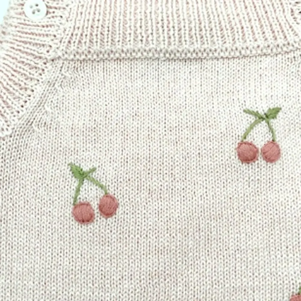 Tecomoabesos Cherry Short Knit Overall Pink Size 3M